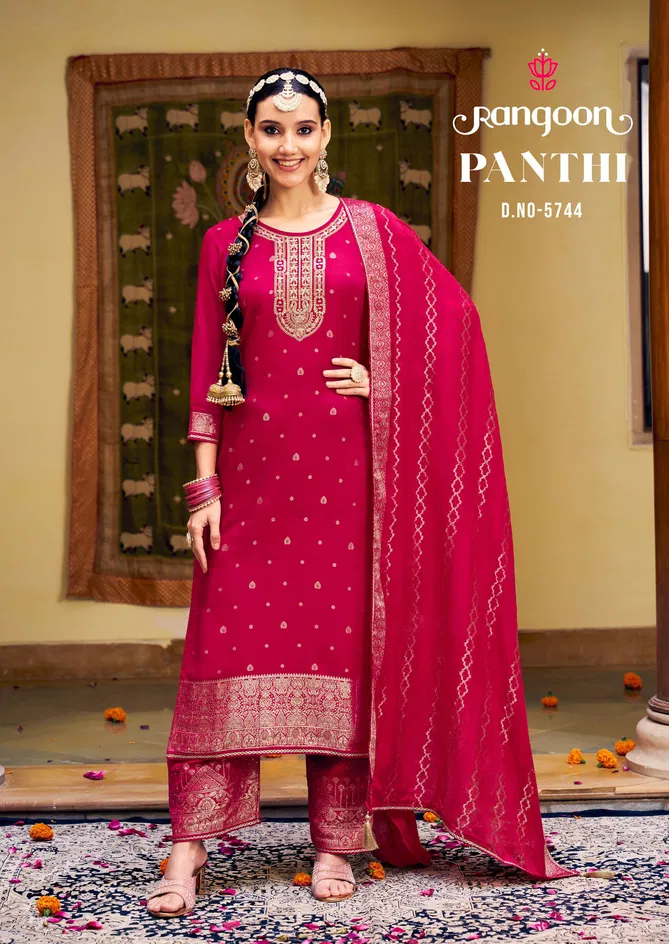 Panthi By Rangoon Muslin Embroidery Readymade Suits Wholesale In India